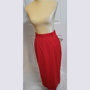 Vintage red midi skirt pure wool